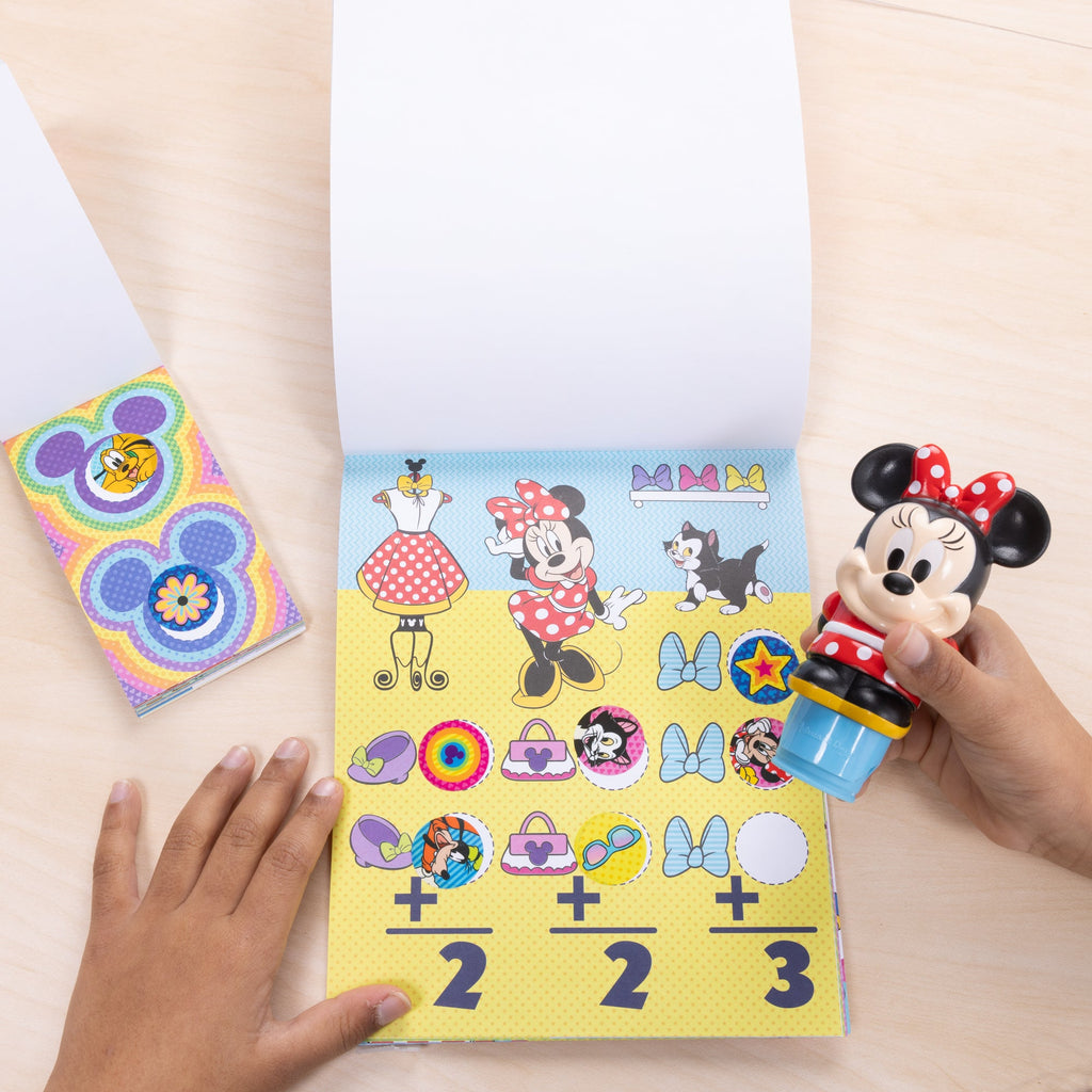 Melissa and Doug Sticker WOWTM Disney Minnie Mouse Bundle Activity Pad Sticker Stamper Mini Activity Pad and 200 Refill Stickers
