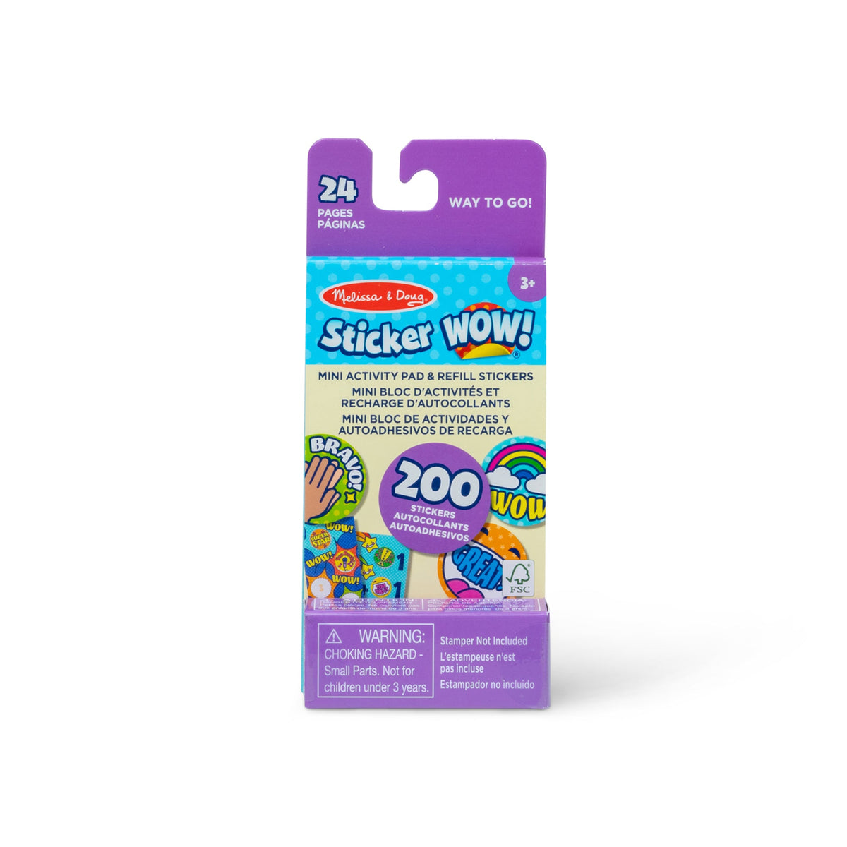 Melissa and Doug Sticker WOW Mini Activity Pad Refill Stickers - Way to Go 200 Stickers Stamper Not Included