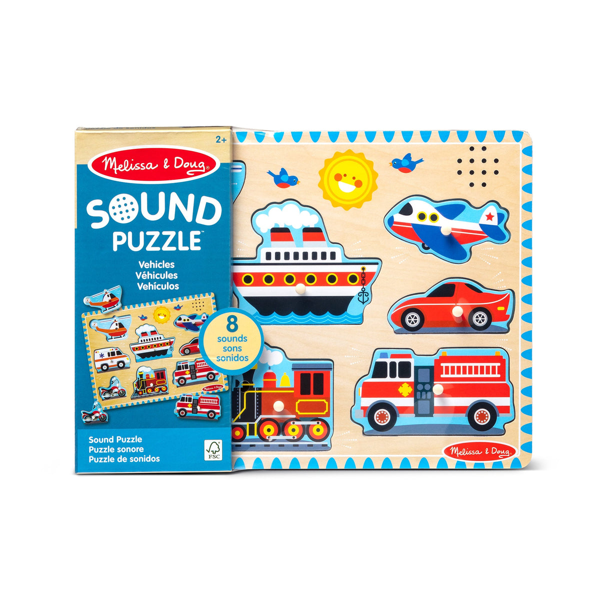 Melissa and Doug Vehicles Sound Puzzle - 8 Pieces