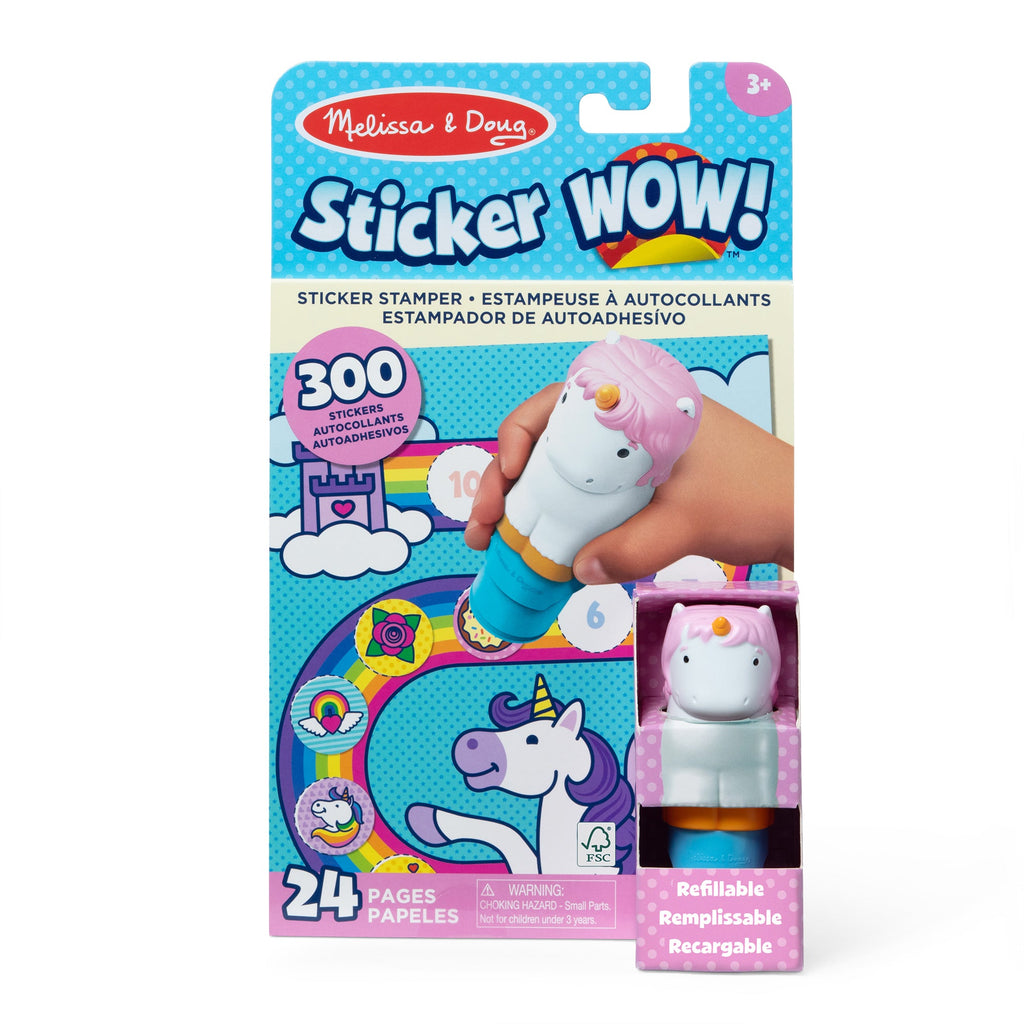 Melissa and Doug Sticker WOW Activity Pad Sticker Stamper 12-PACK - Unicorn