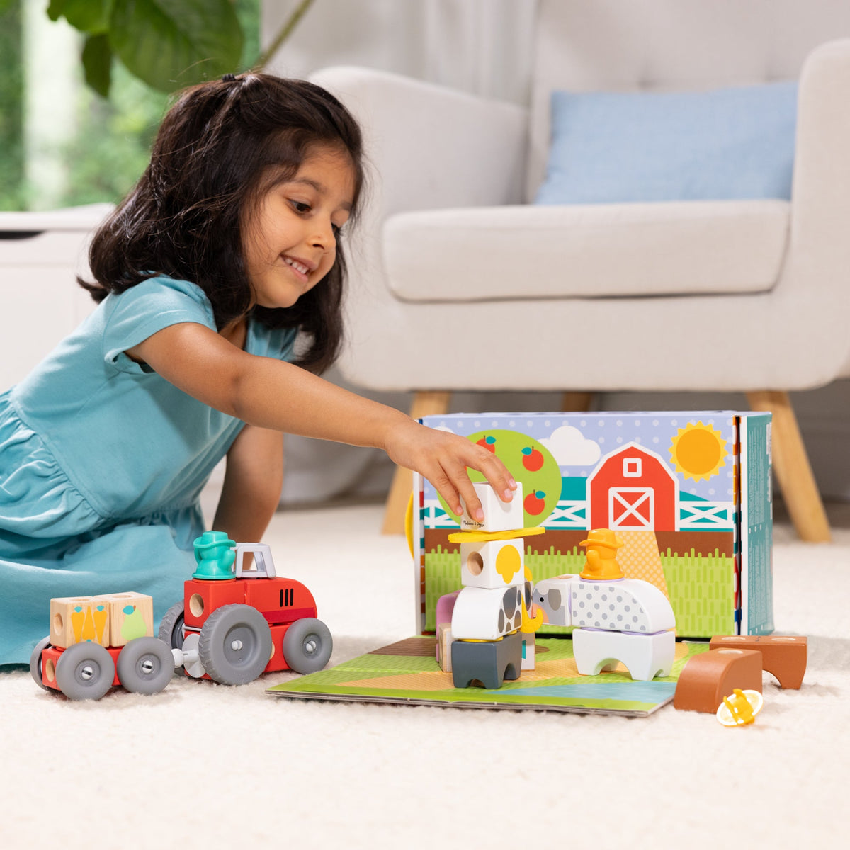 Melissa and Doug BlockablesTM Play Sets Farm and Farm Friends 2-Pack Bundle