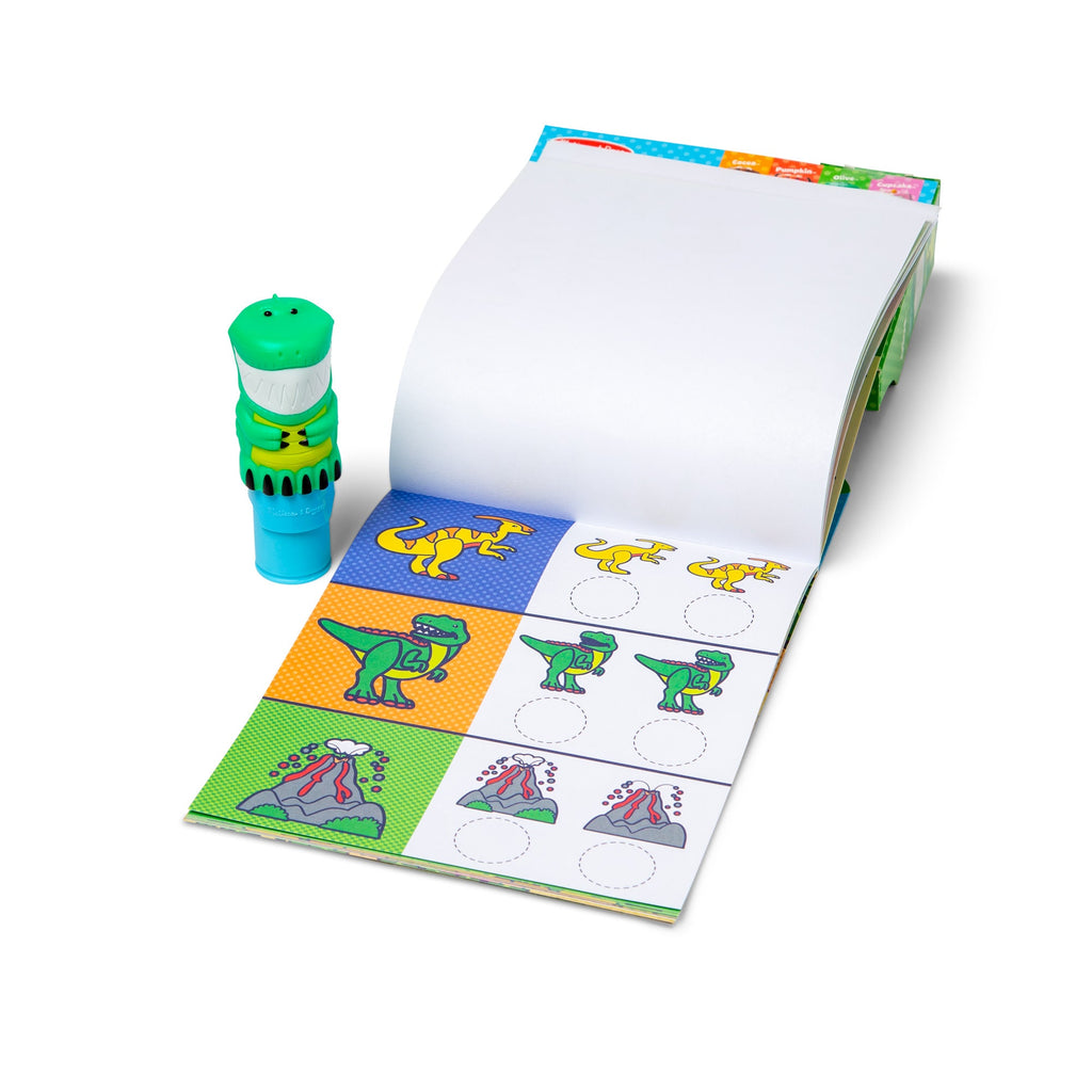 Melissa and Doug Sticker WOWTM Dinosaur Bundle Activity Pad Sticker Stamper Mini Activity Pad and 200 Refill Stickers