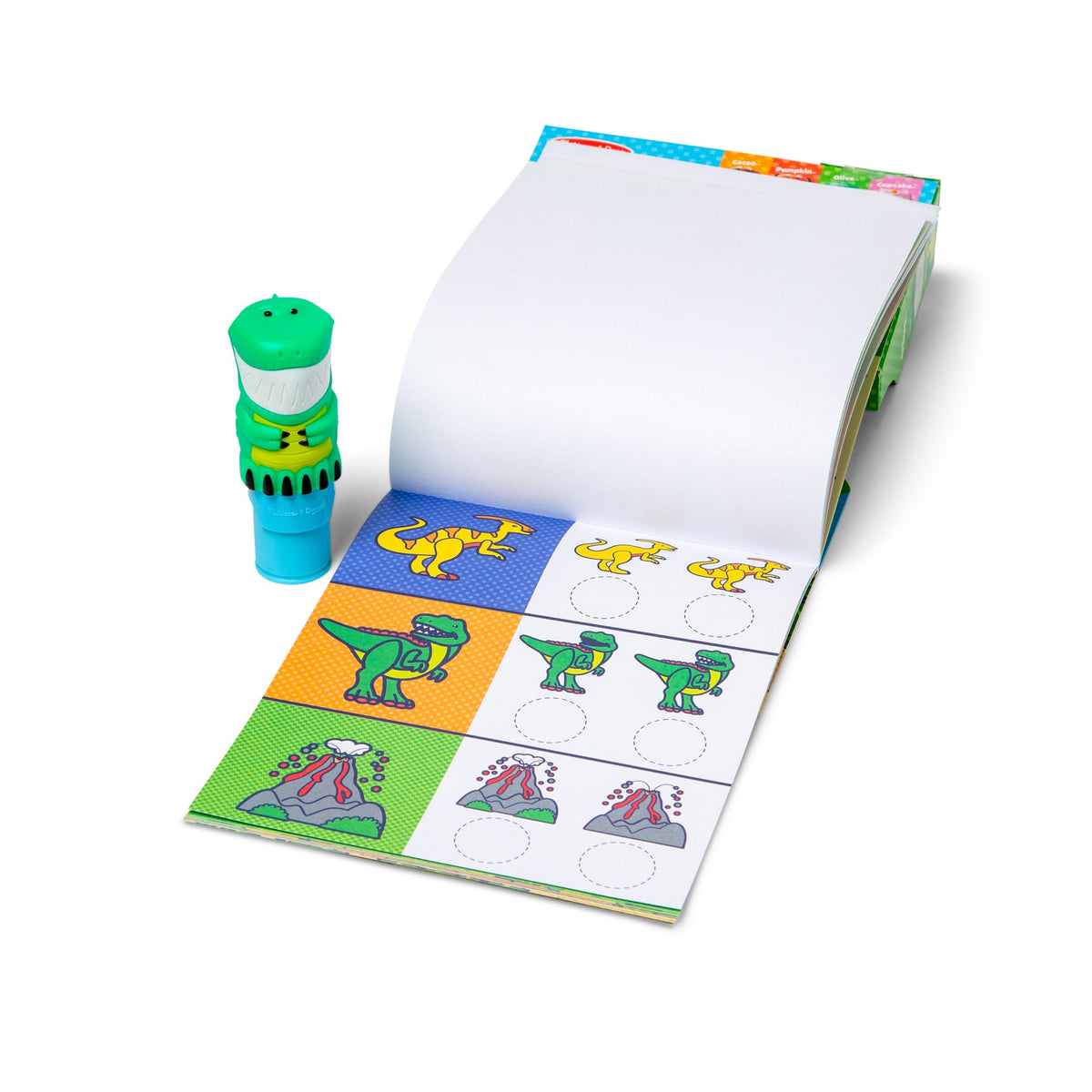 Melissa and Doug Sticker WOWTM Dinosaur Bundle Activity Pad Sticker Stamper Mini Activity Pad and 200 Refill Stickers