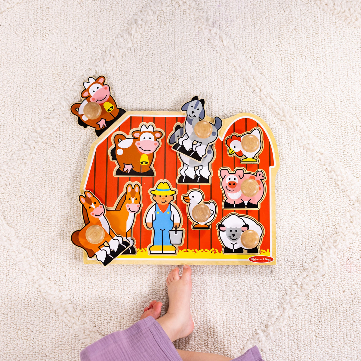Melissa and Doug Farm Friends Jumbo Peg Puzzle - 8 Pieces