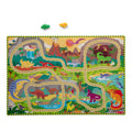 Melissa and Doug Dinosaur Adventure Tracks Floor Puzzle 48 Pieces 2 Wind-Up Dinosaurs