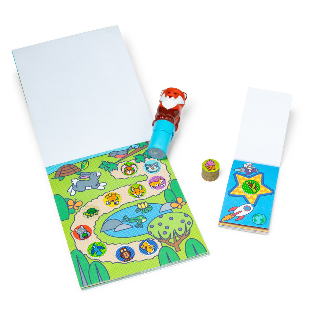 Melissa and Doug Sticker WOWTM Fox Bundle Activity Pad Sticker Stamper Mini Activity Pad and 200 Refill Stickers
