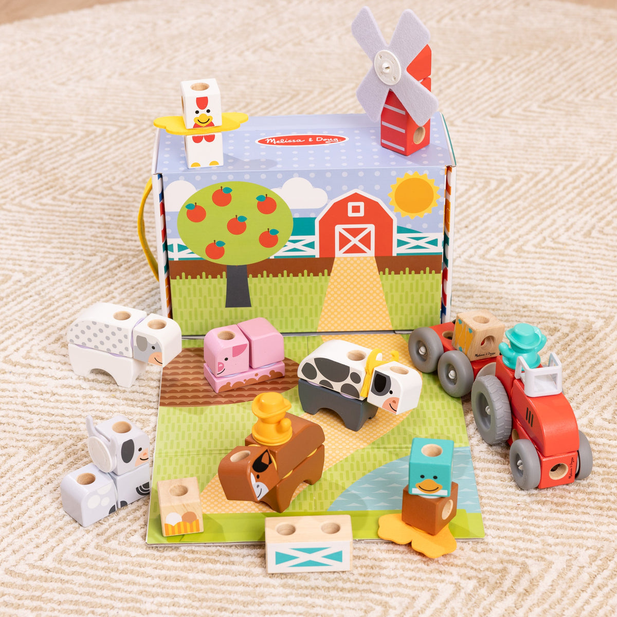 Melissa and Doug BlockablesTM Play Sets Farm and Farm Friends 2-Pack Bundle
