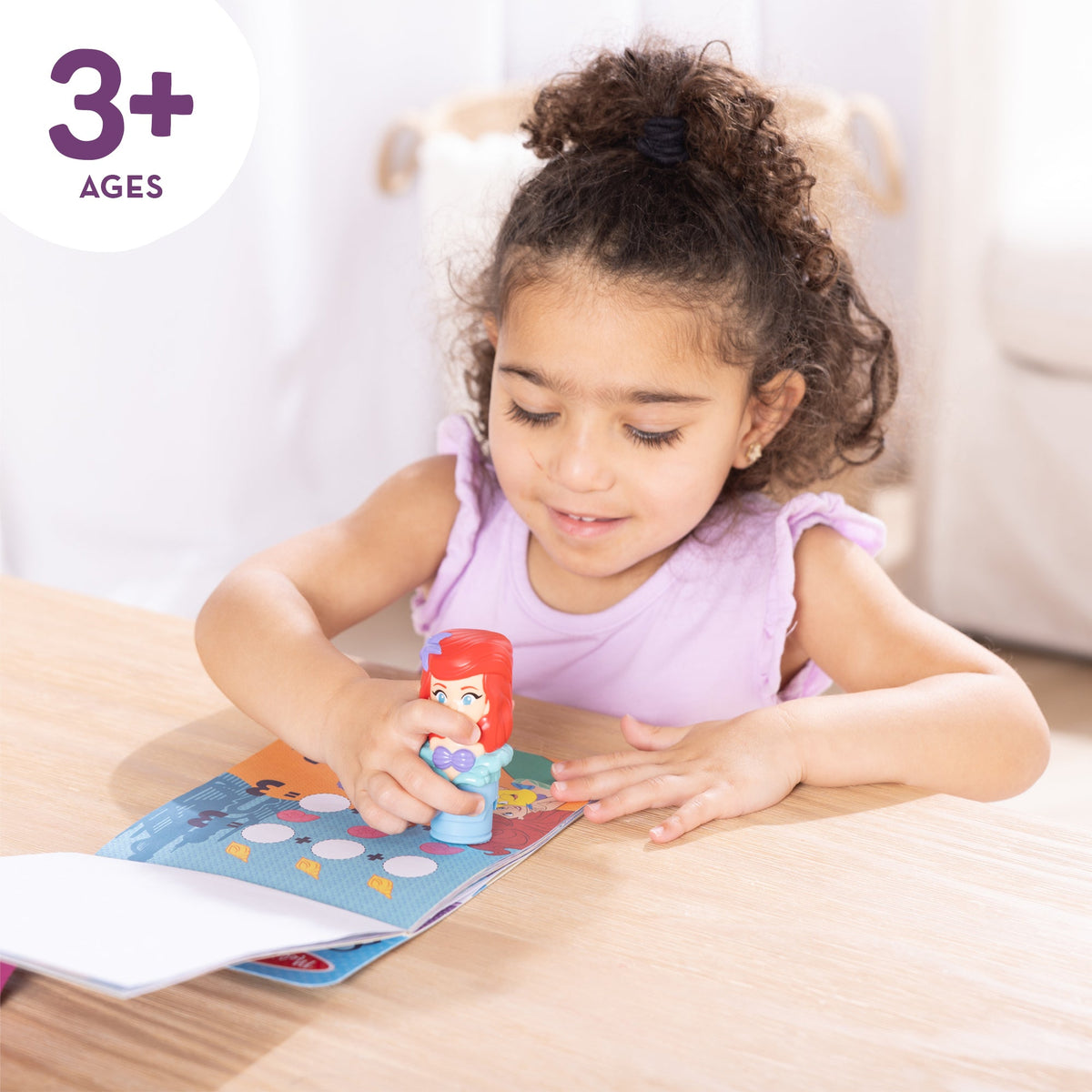 Melissa and Doug Sticker WOWTM Disney Ariel Bundle Activity Pad Sticker Stamper Mini Activity Pad and 200 Refill Stickers