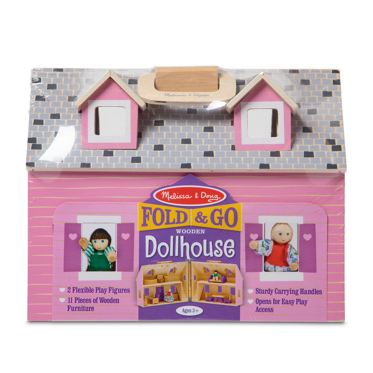 Melissa and Doug Wooden Fold Go Dollhouse