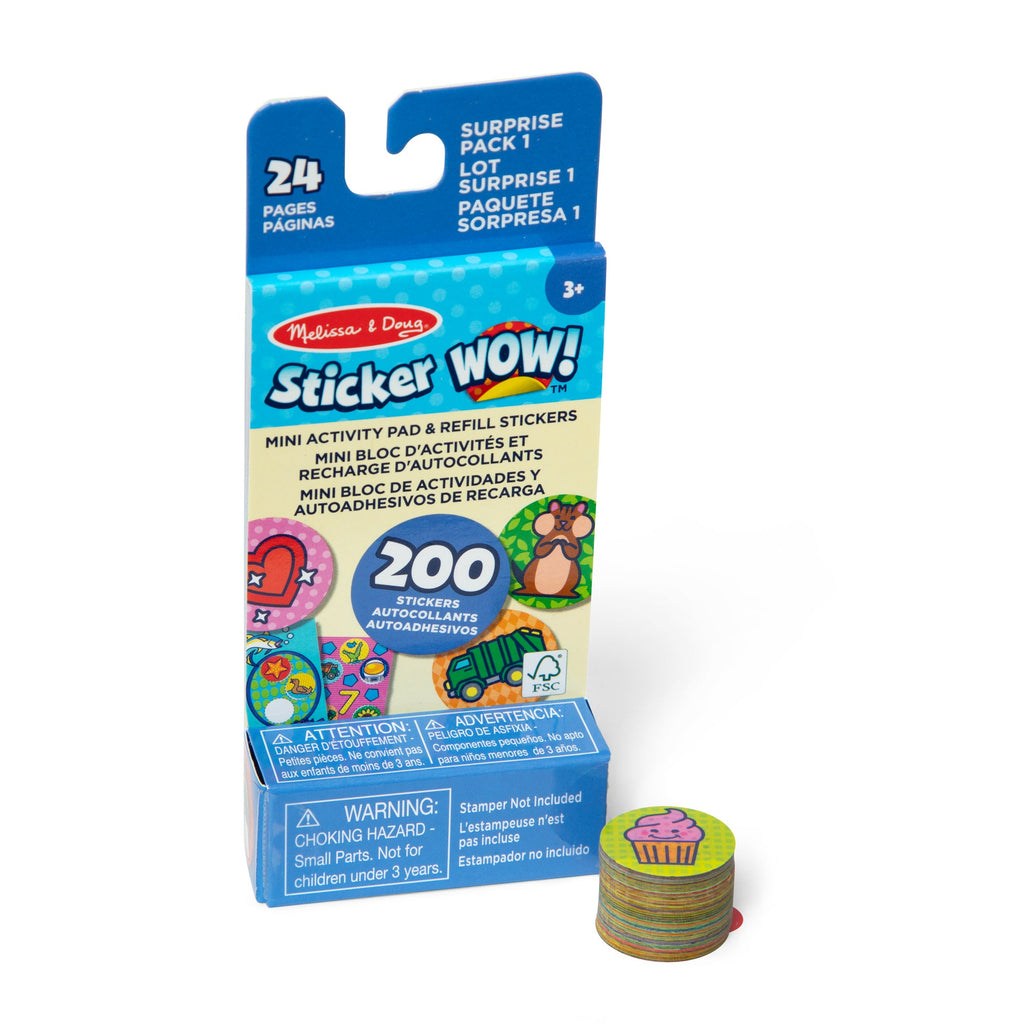 Melissa and Doug Sticker WOW Mini Activity Pad Refill Stickers - Surprise Pack 1 200 Stickers Stamper Not Included