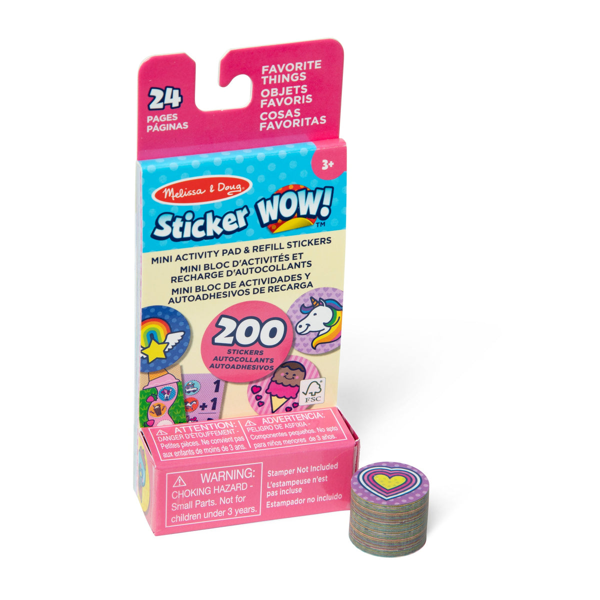 Melissa and Doug Sticker WOW Mini Activity Pad Refill Stickers - Favorite Things 200 Stickers Stamper Not Included