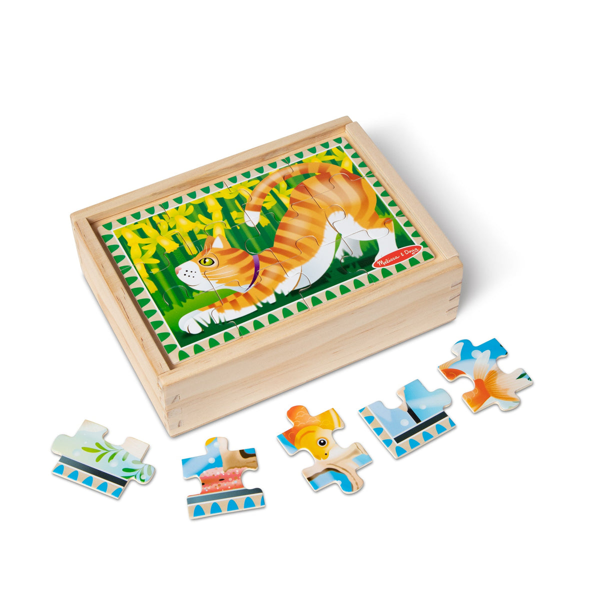 Melissa and Doug Wooden Jigsaw Puzzles in a Box - Pets