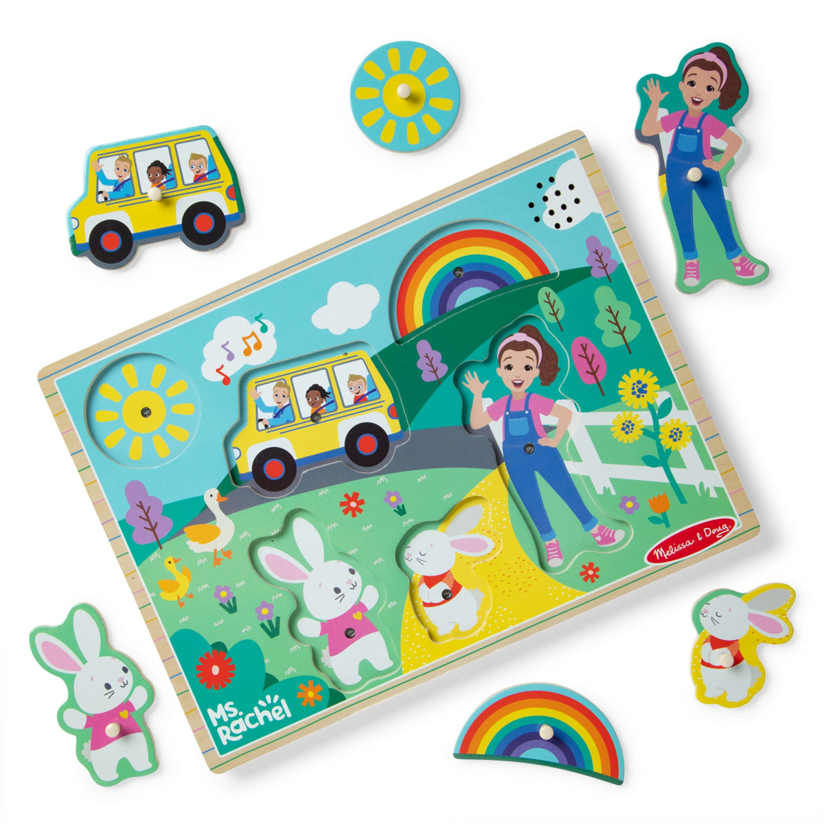 Melissa and Doug Ms RachelTM Wooden Song Puzzle 6 Pieces
