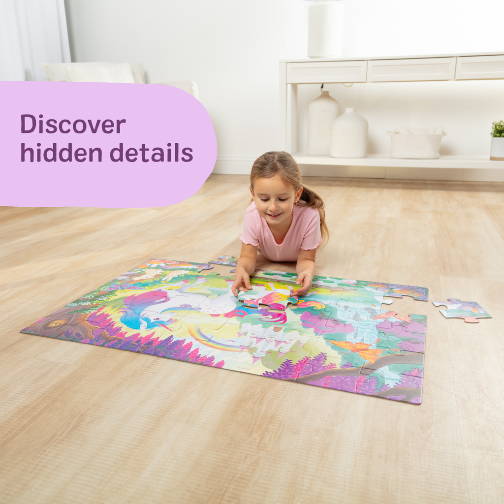 Melissa and Doug Glow-in-the-Dark Unicorn Floor Puzzle - 48 Pieces
