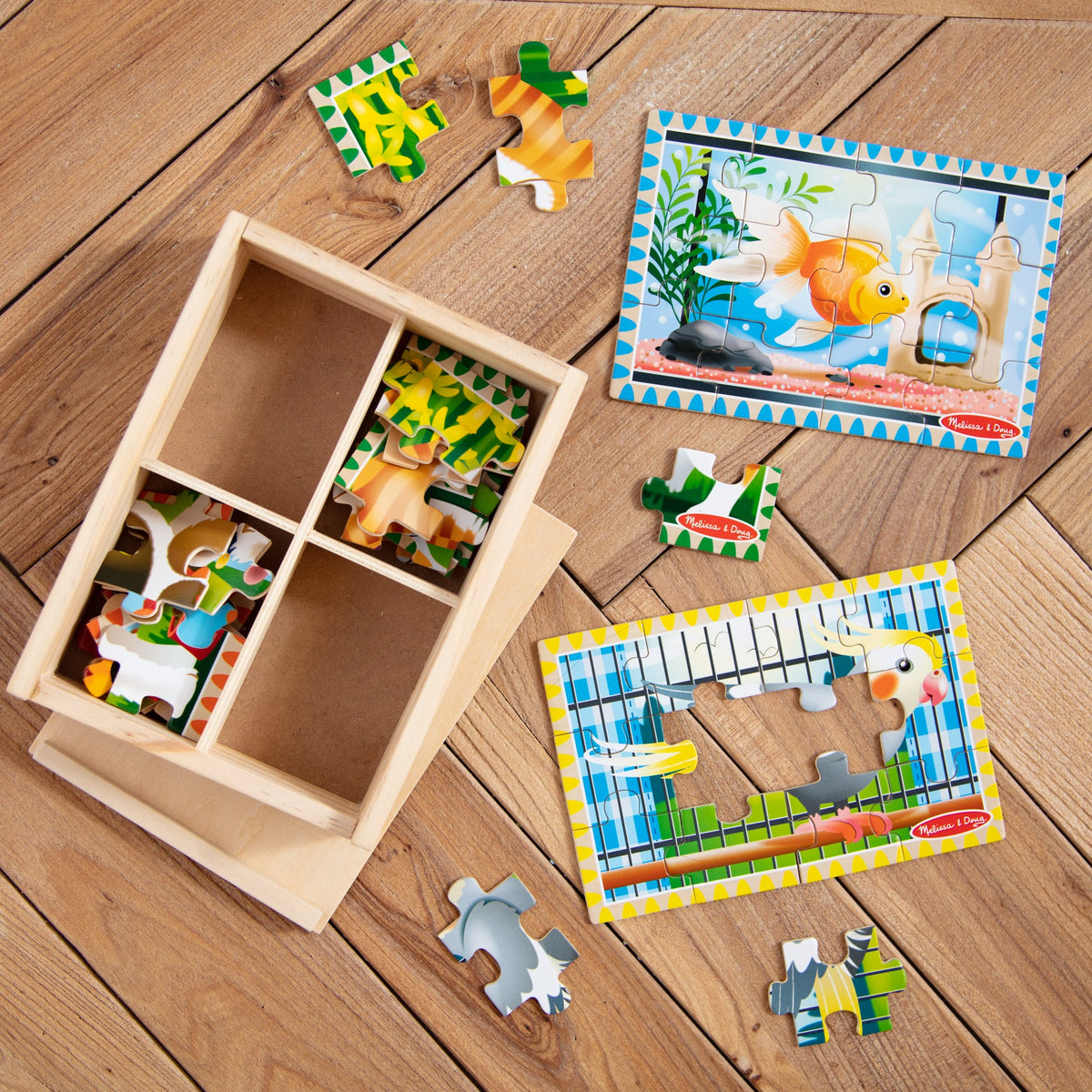 Melissa and Doug Wooden Jigsaw Puzzles in a Box - Pets