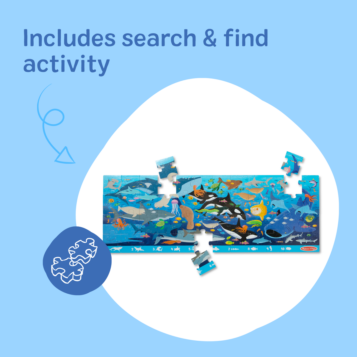 Melissa and Doug Search Find Beneath the Waves Floor Puzzle - 48 Pieces