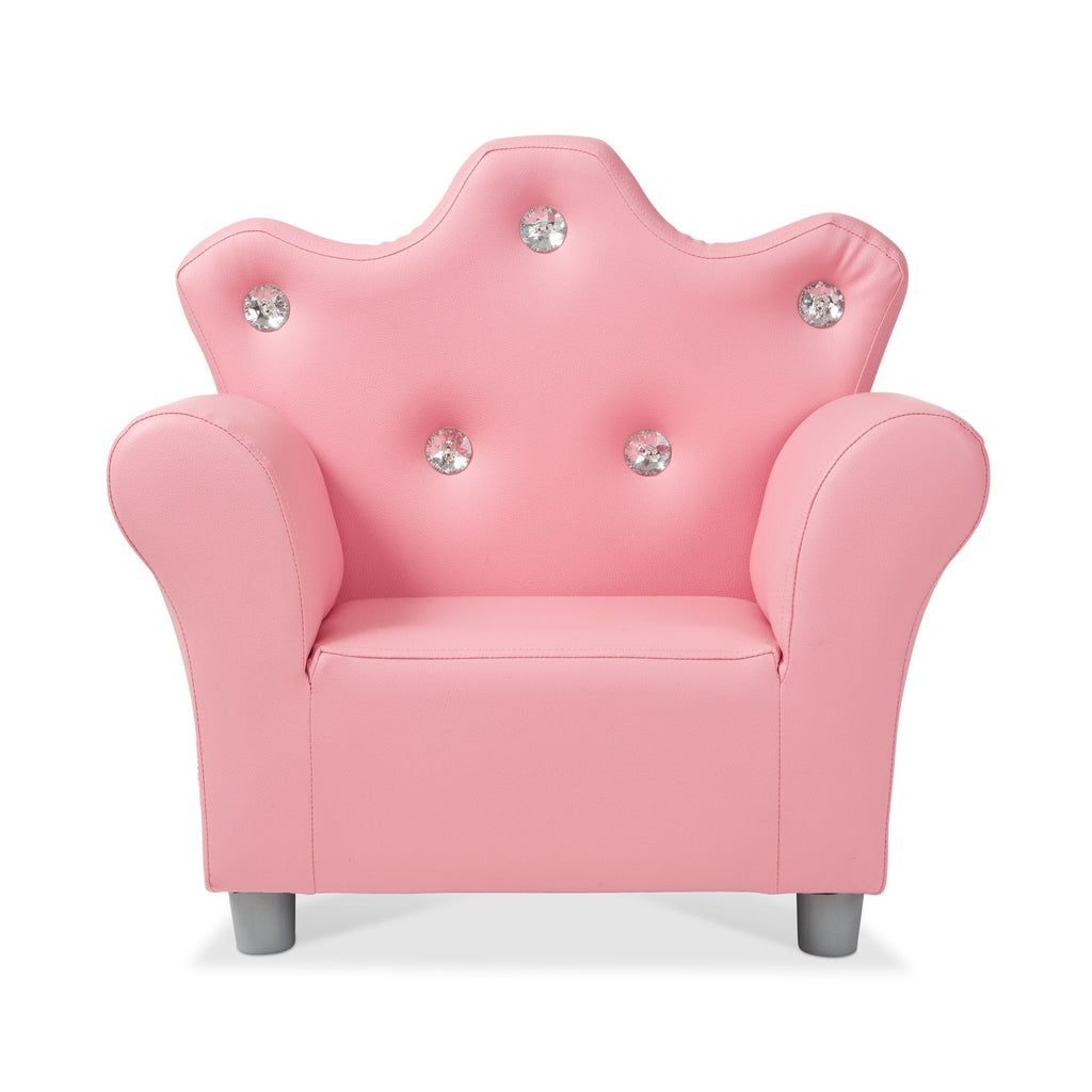 Melissa and Doug Childs Crown Armchair Pink Faux Leather