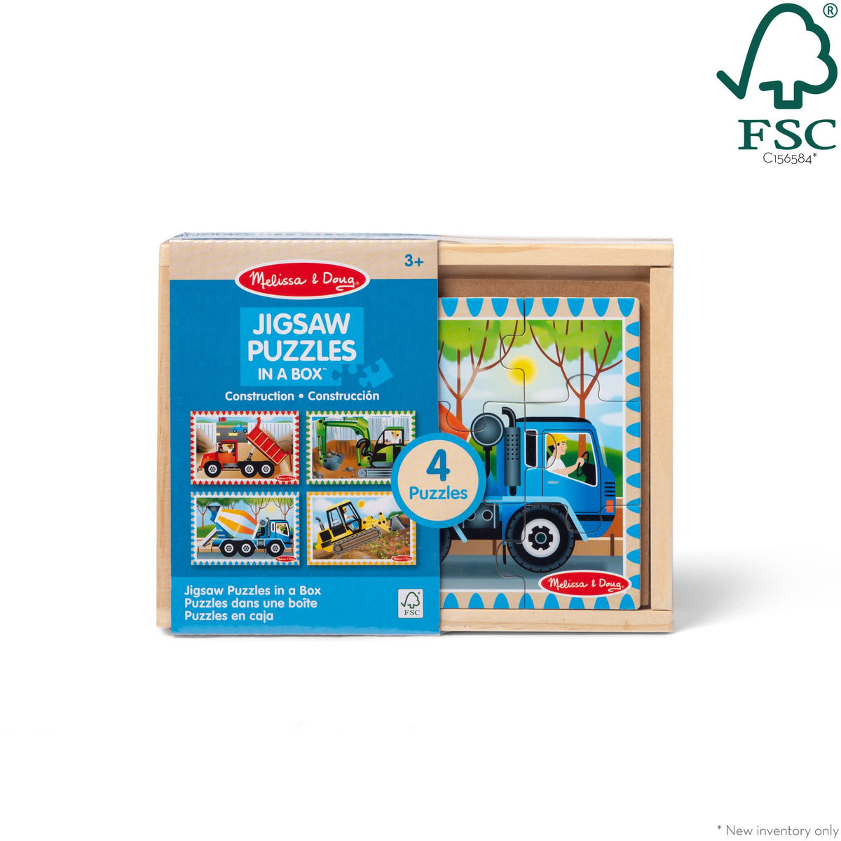 Melissa and Doug Wooden Jigsaw Puzzles in a Box - Construction