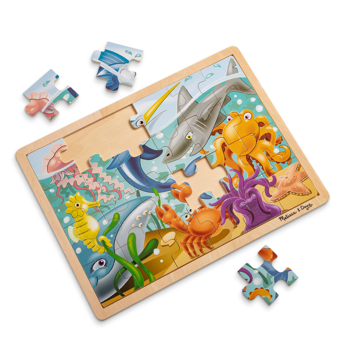 Melissa and Doug Wooden Jigsaw Puzzle - Under the Sea - 24 Pieces