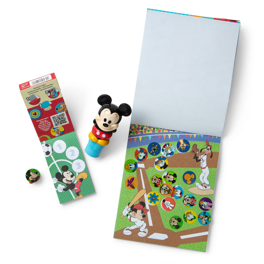 Melissa and Doug Sticker WOWTM Disney Mickey Mouse Bundle Activity Pad Sticker Stamper Mini Activity Pad and 200 Refill Stickers