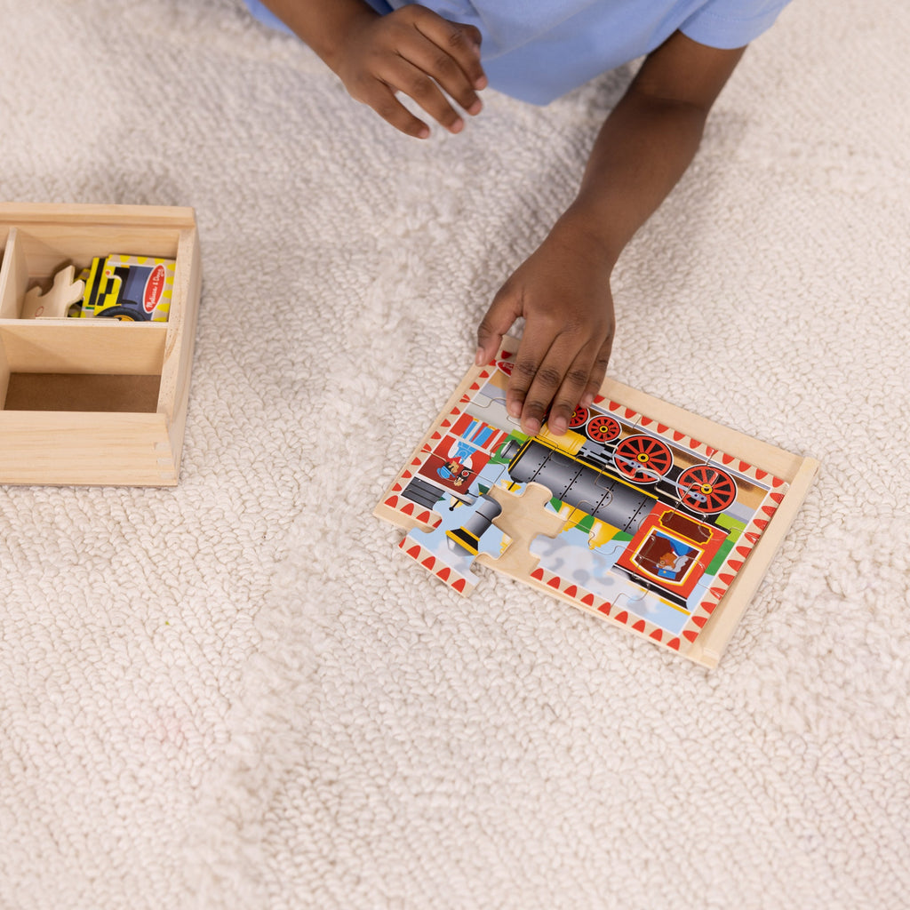 Melissa and Doug Wooden Jigsaw Puzzles in a Box - Vehicles