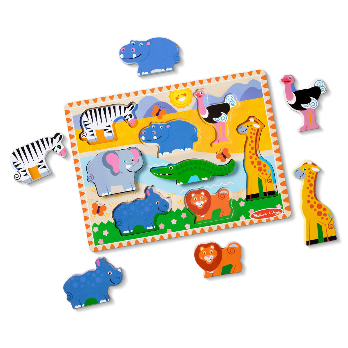 Melissa and Doug Safari Chunky Puzzle - 8 Pieces
