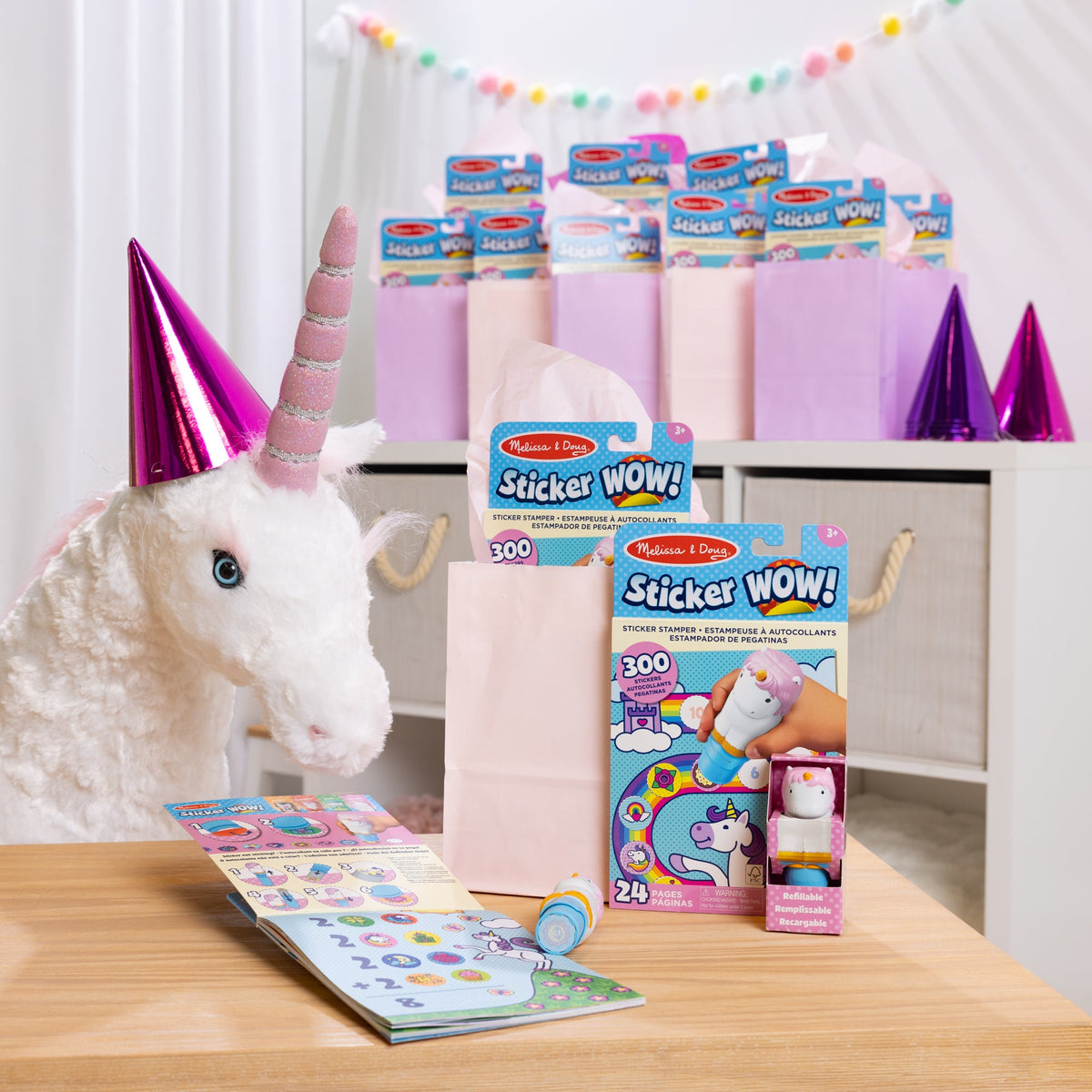 Melissa and Doug Sticker WOW Activity Pad Sticker Stamper 12-PACK - Unicorn