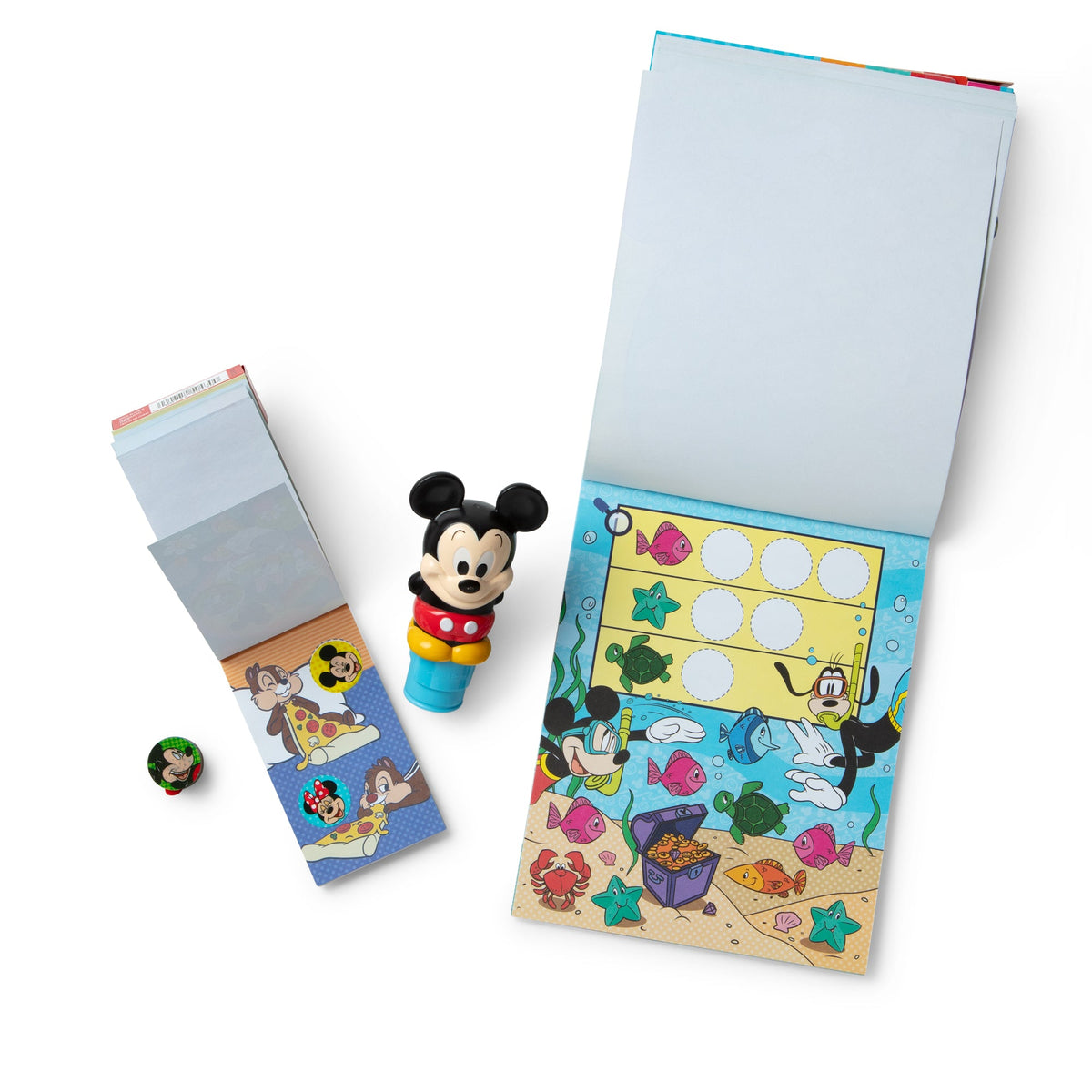 Melissa and Doug Sticker WOWTM Disney Mickey Mouse Bundle Activity Pad Sticker Stamper Mini Activity Pad and 200 Refill Stickers