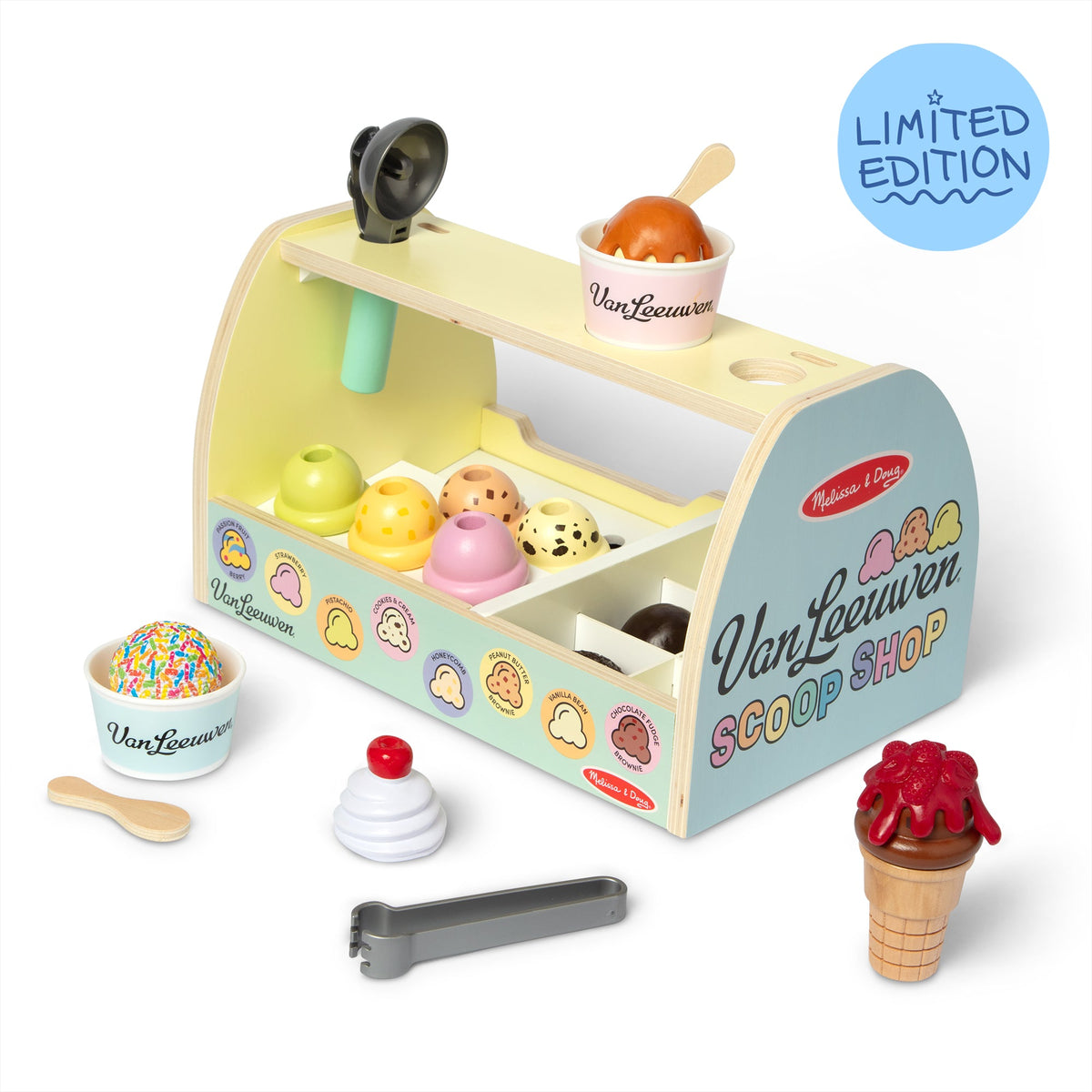 Melissa and Doug Melissa Doug x Van Leeuwen Wooden Ice Cream Counter