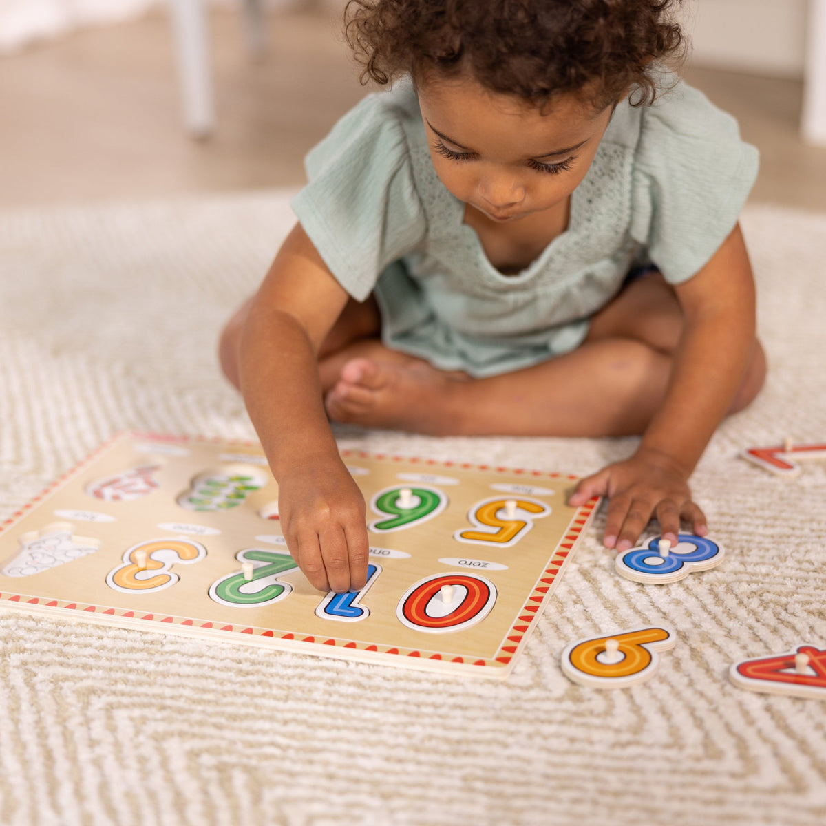 Melissa and Doug Lift See Numbers Peg Puzzle - 10 Pieces