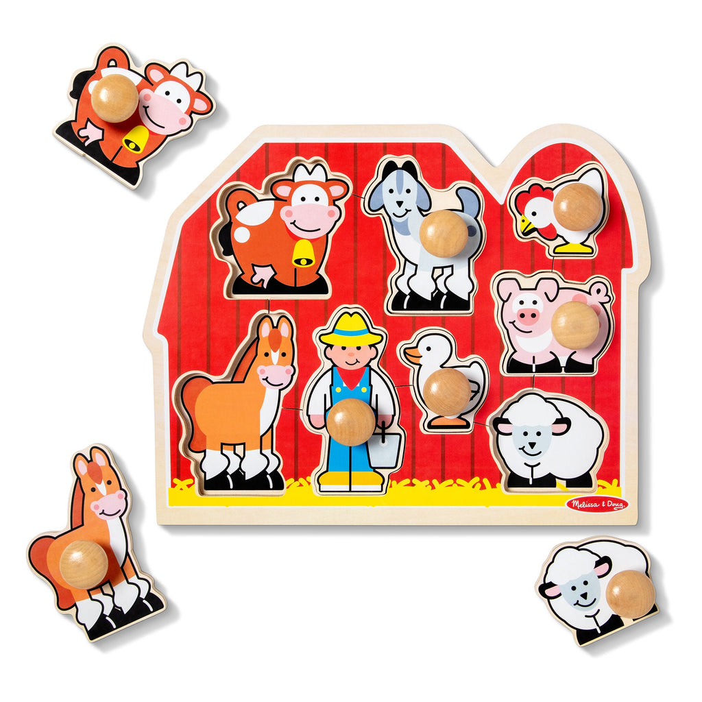 Melissa and Doug Farm Friends Jumbo Peg Puzzle - 8 Pieces
