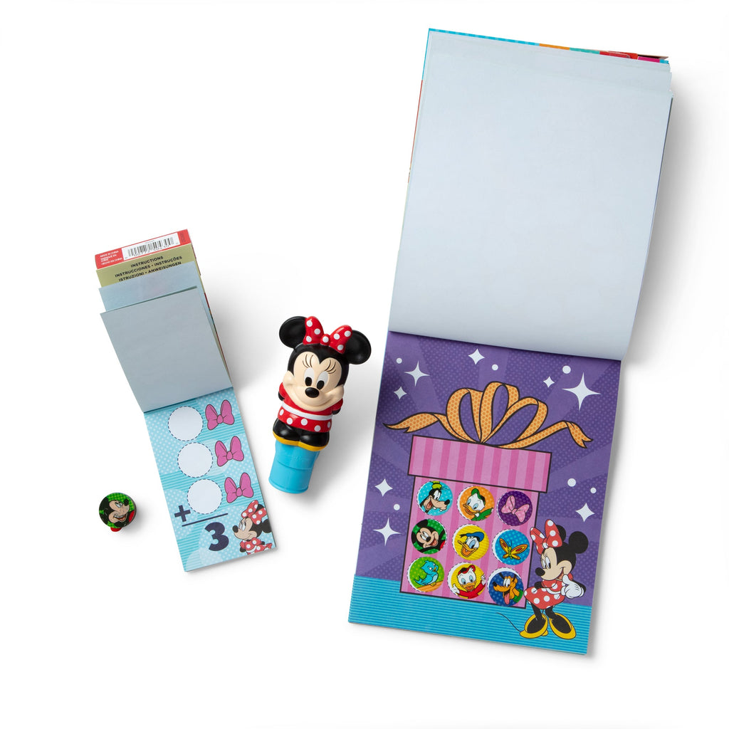Melissa and Doug Sticker WOWTM Disney Minnie Mouse Bundle Activity Pad Sticker Stamper Mini Activity Pad and 200 Refill Stickers