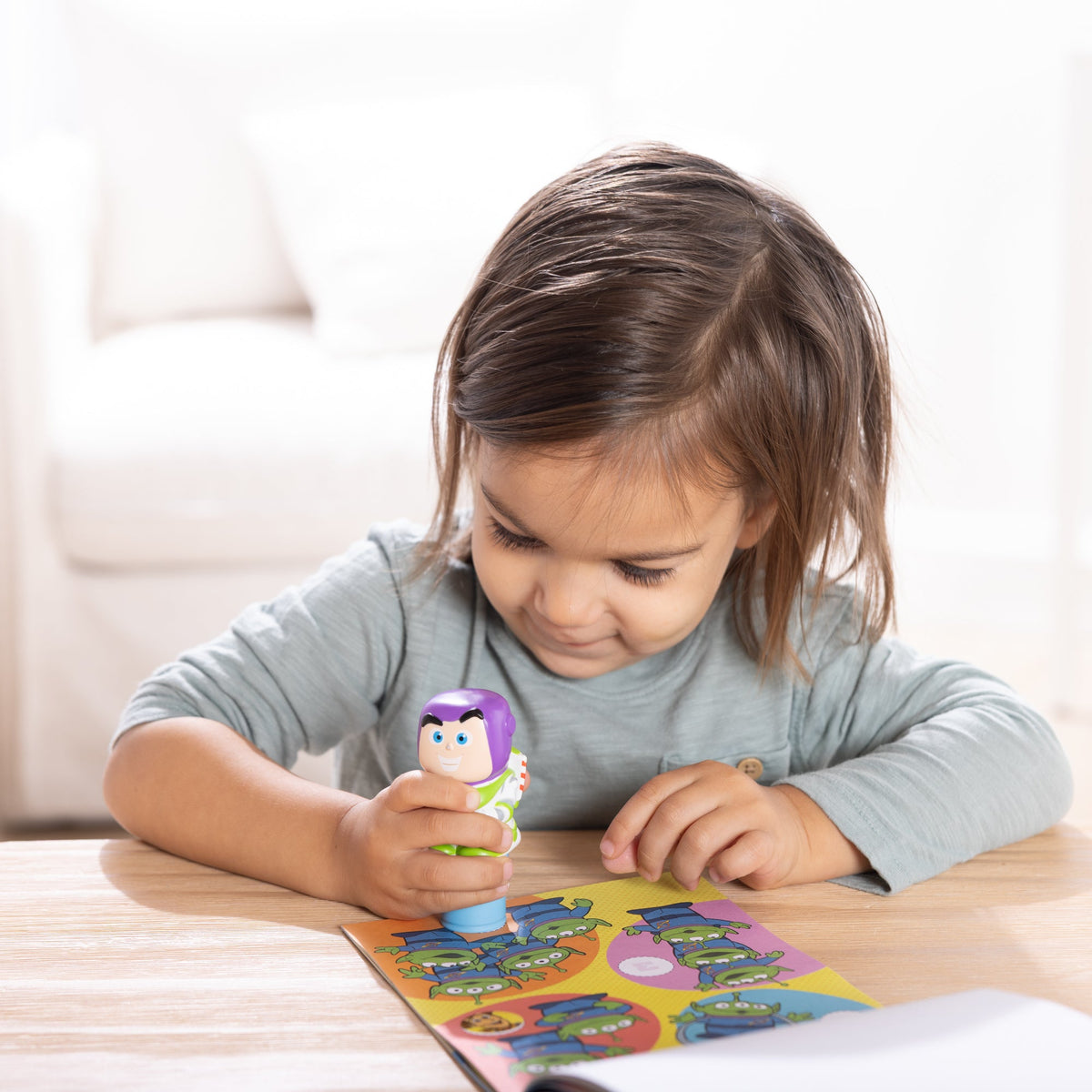 Melissa and Doug Sticker WOWTM Disney Toy Story Buzz Lightyear Bundle Activity Pad Sticker Stamper Mini Activity Pad and 200 Refill Stickers