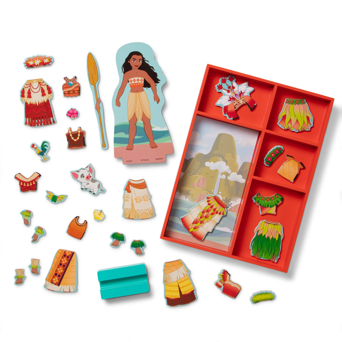 Melissa and Doug Disney Moana Wooden Magnetic Dress-Up Play Set