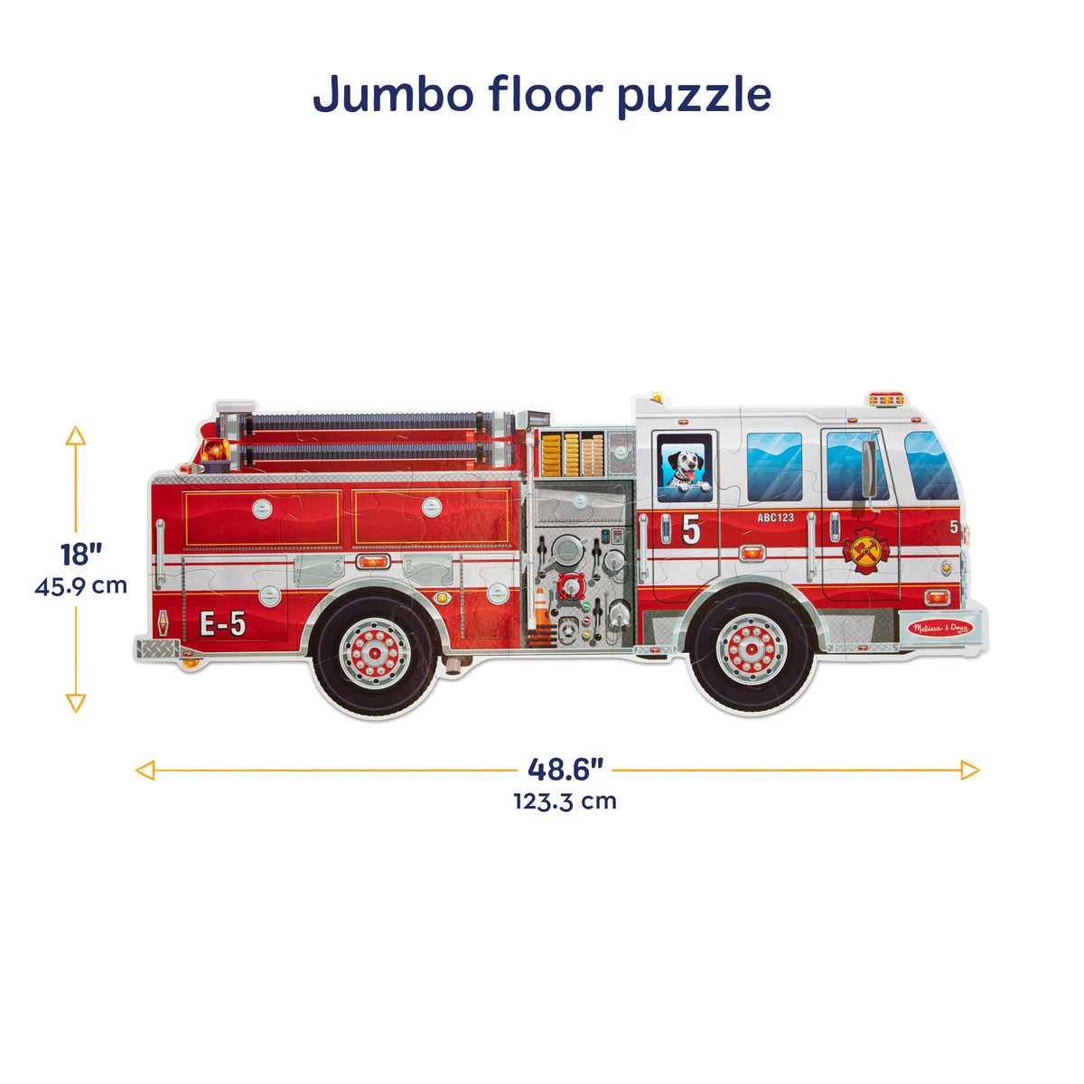 Melissa and Doug Giant Fire Truck Floor Puzzle - 24 Pieces