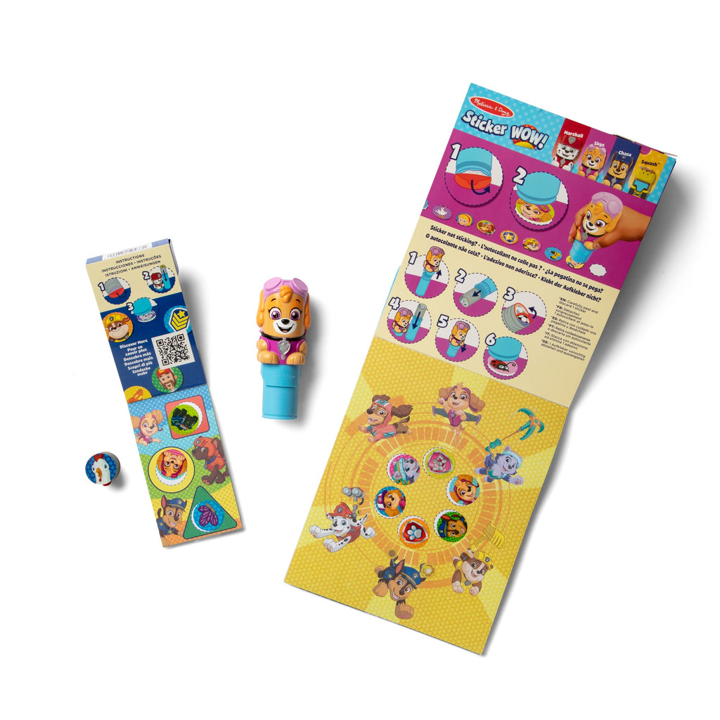 Melissa and Doug Sticker WOWTM PAW Patrol Skye Bundle Activity Pad Sticker Stamper Mini Activity Pad and 200 Refill Stickers