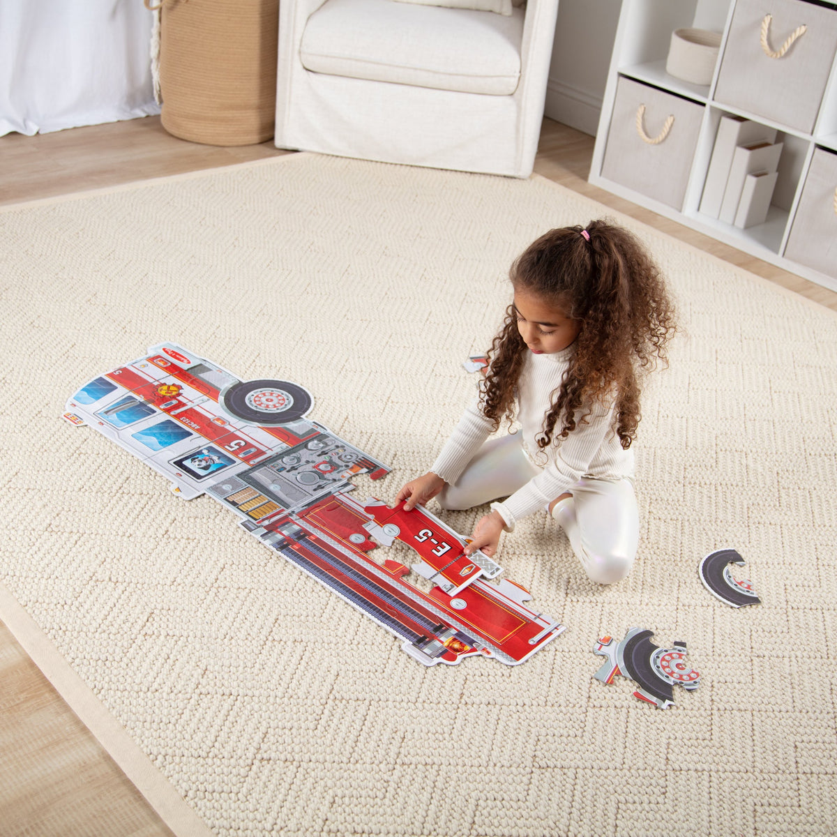 Melissa and Doug Giant Fire Truck Floor Puzzle - 24 Pieces