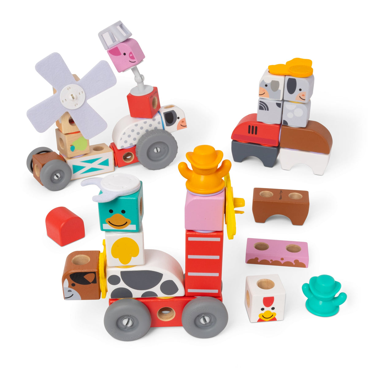 Melissa and Doug BlockablesTM Play Sets Farm and Farm Friends 2-Pack Bundle