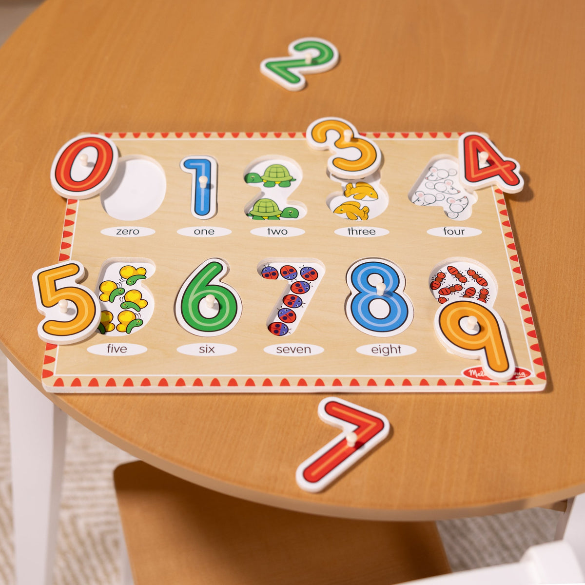 Melissa and Doug Lift See Numbers Peg Puzzle - 10 Pieces