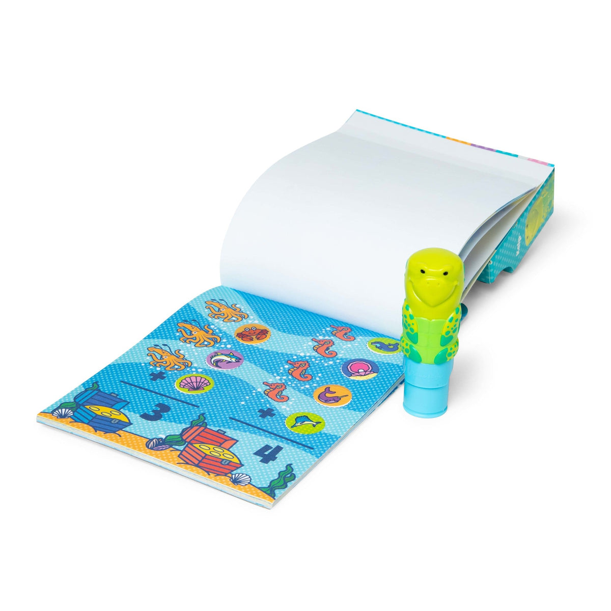 Melissa and Doug Sticker WOWTM Sea Turtle Bundle Activity Pad Sticker Stamper Mini Activity Pad and 200 Refill Stickers