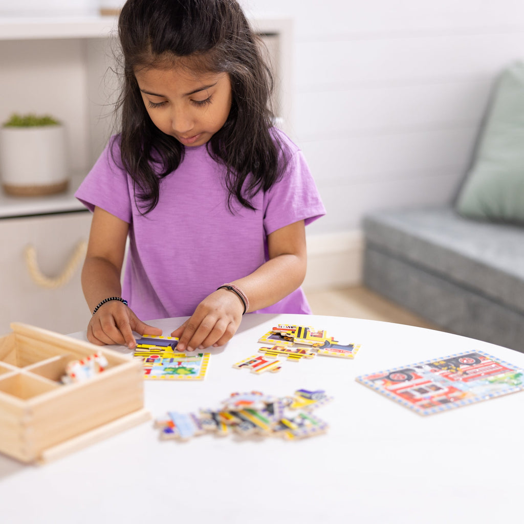 Melissa and Doug Wooden Jigsaw Puzzles in a Box - Vehicles