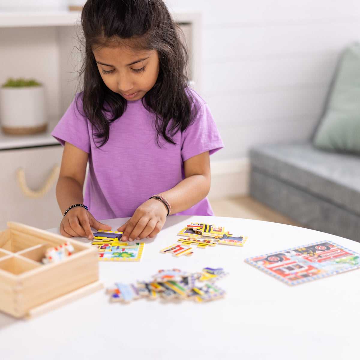 Melissa and Doug Wooden Jigsaw Puzzles in a Box - Vehicles