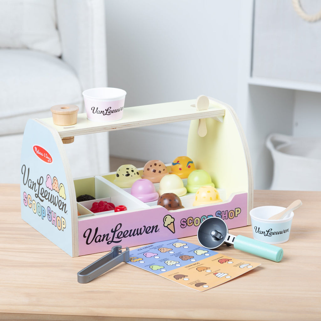 Melissa and Doug Melissa Doug x Van Leeuwen Wooden Ice Cream Counter