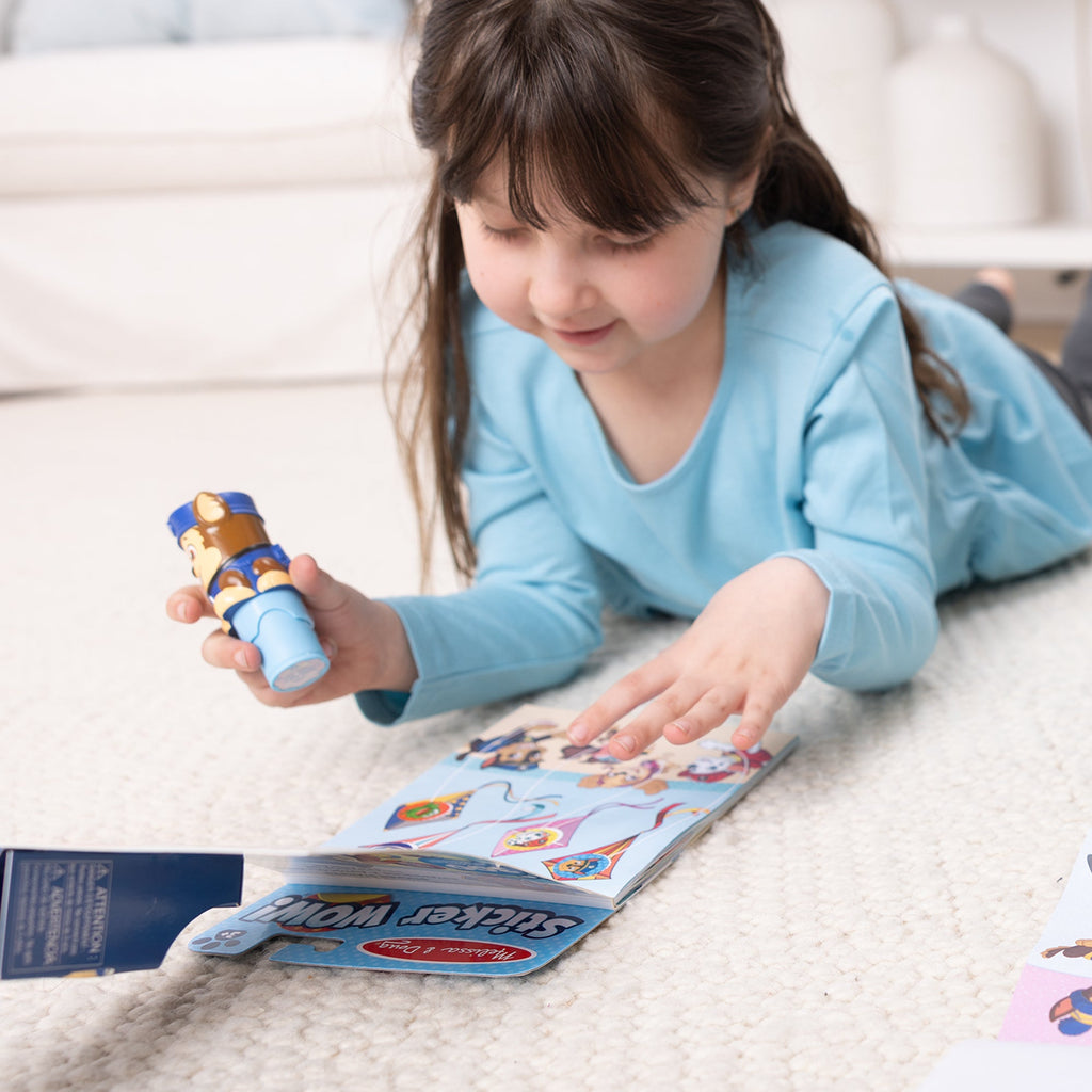 Melissa and Doug Sticker WOWTM PAW Patrol Chase Bundle Activity Pad Sticker Stamper Mini Activity Pad and 200 Refill Stickers