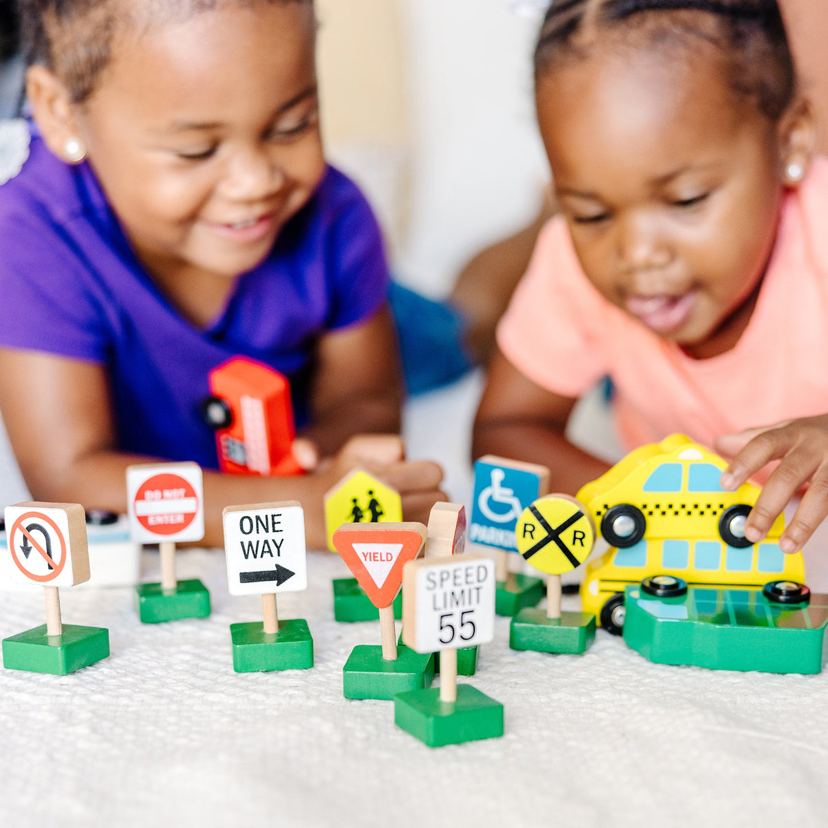Melissa and Doug Wooden Vehicles and Traffic Signs