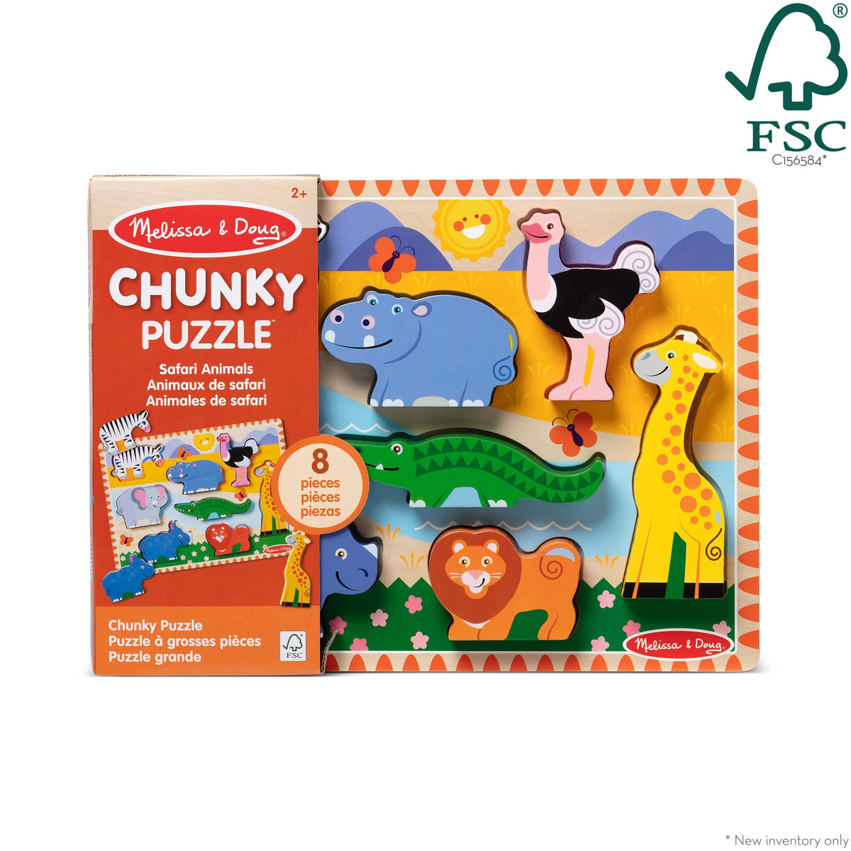 Melissa and Doug Safari Chunky Puzzle - 8 Pieces
