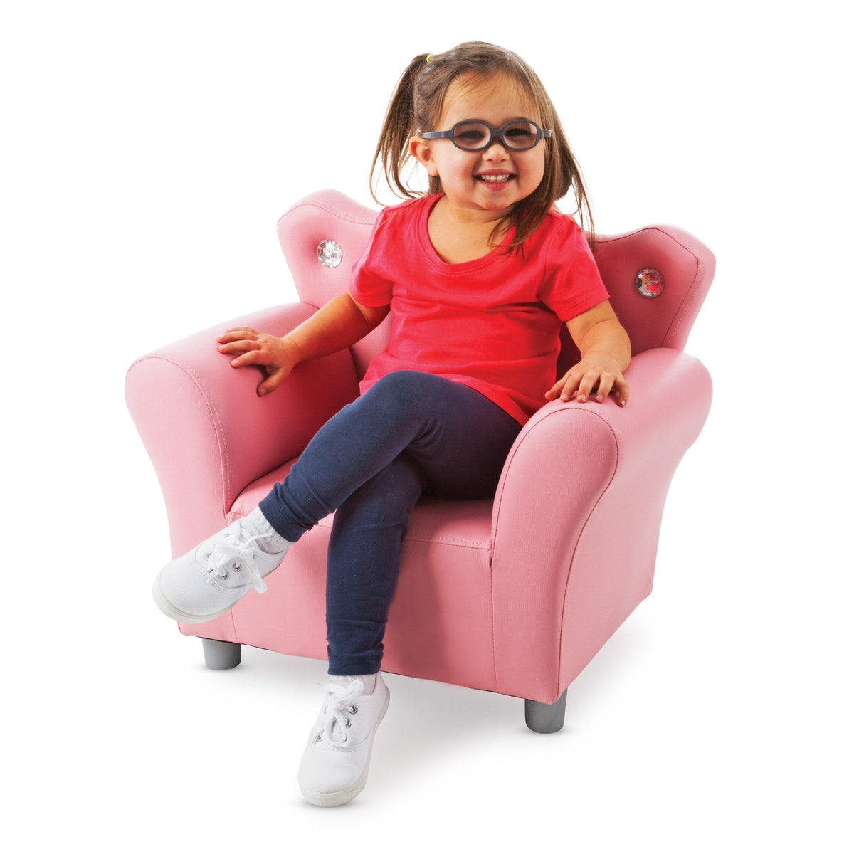 Melissa and Doug Childs Crown Armchair Pink Faux Leather