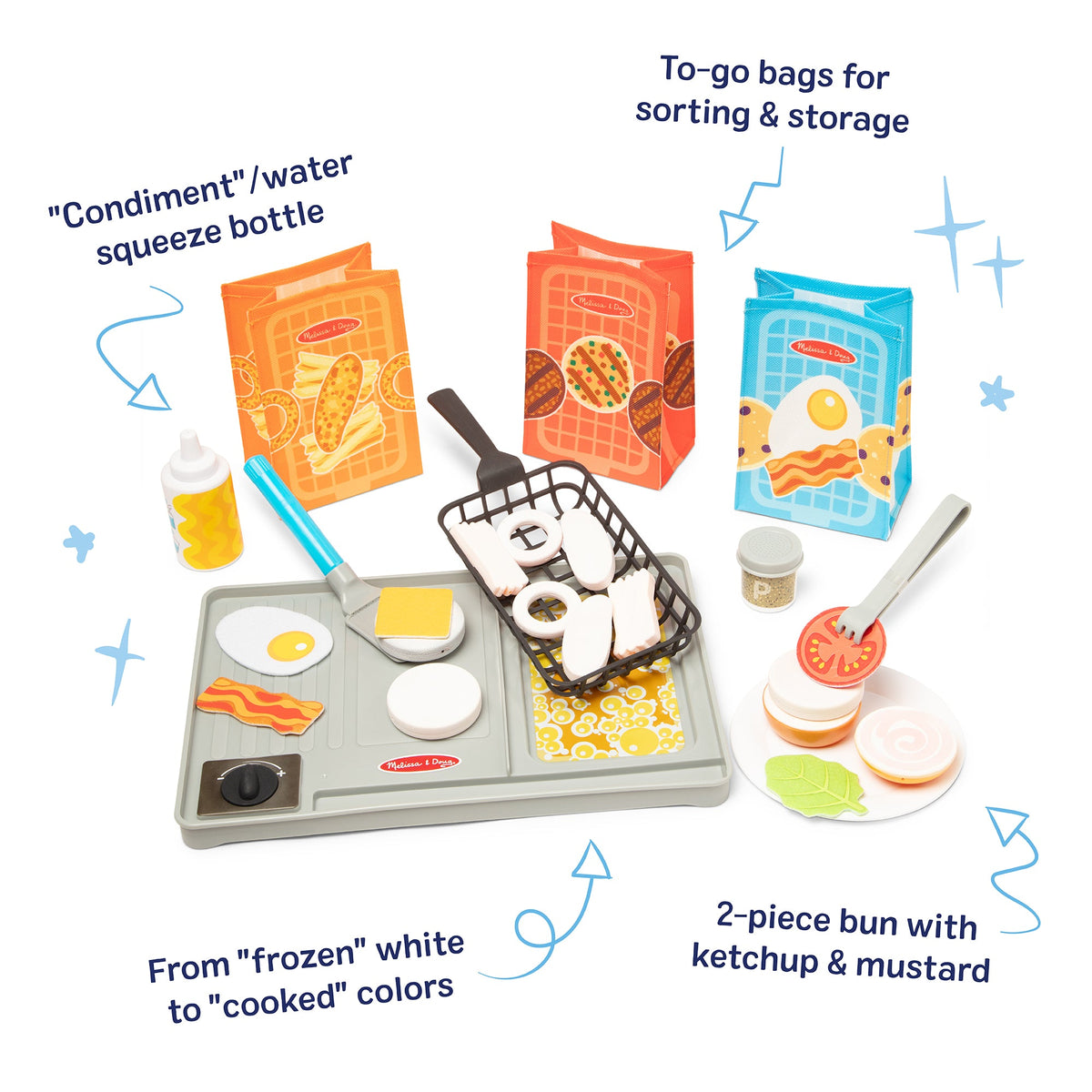 Melissa and Doug Flip Fry Grill Play Set with Color Changing Water WOW