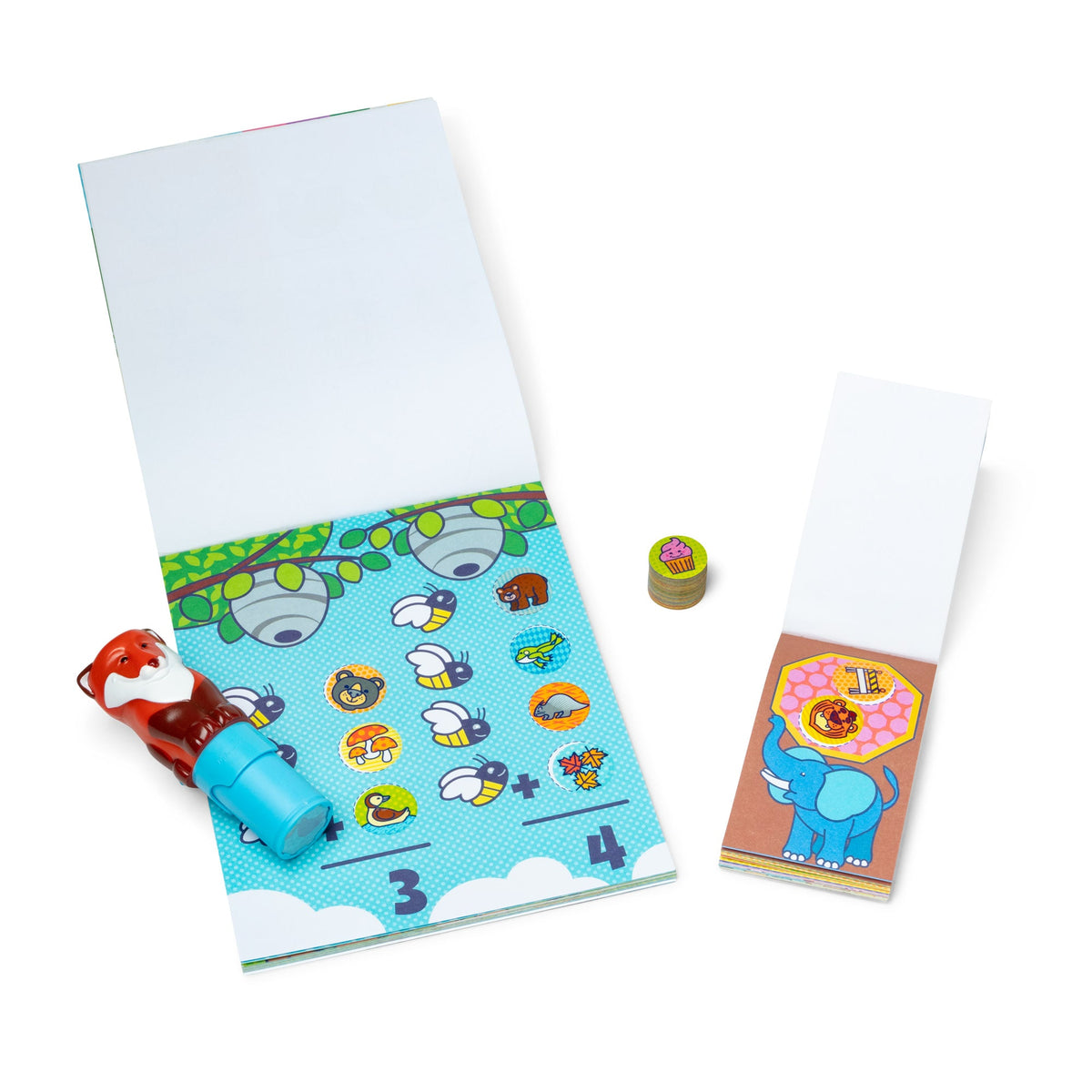 Melissa and Doug Sticker WOWTM Fox Bundle Activity Pad Sticker Stamper Mini Activity Pad and 200 Refill Stickers