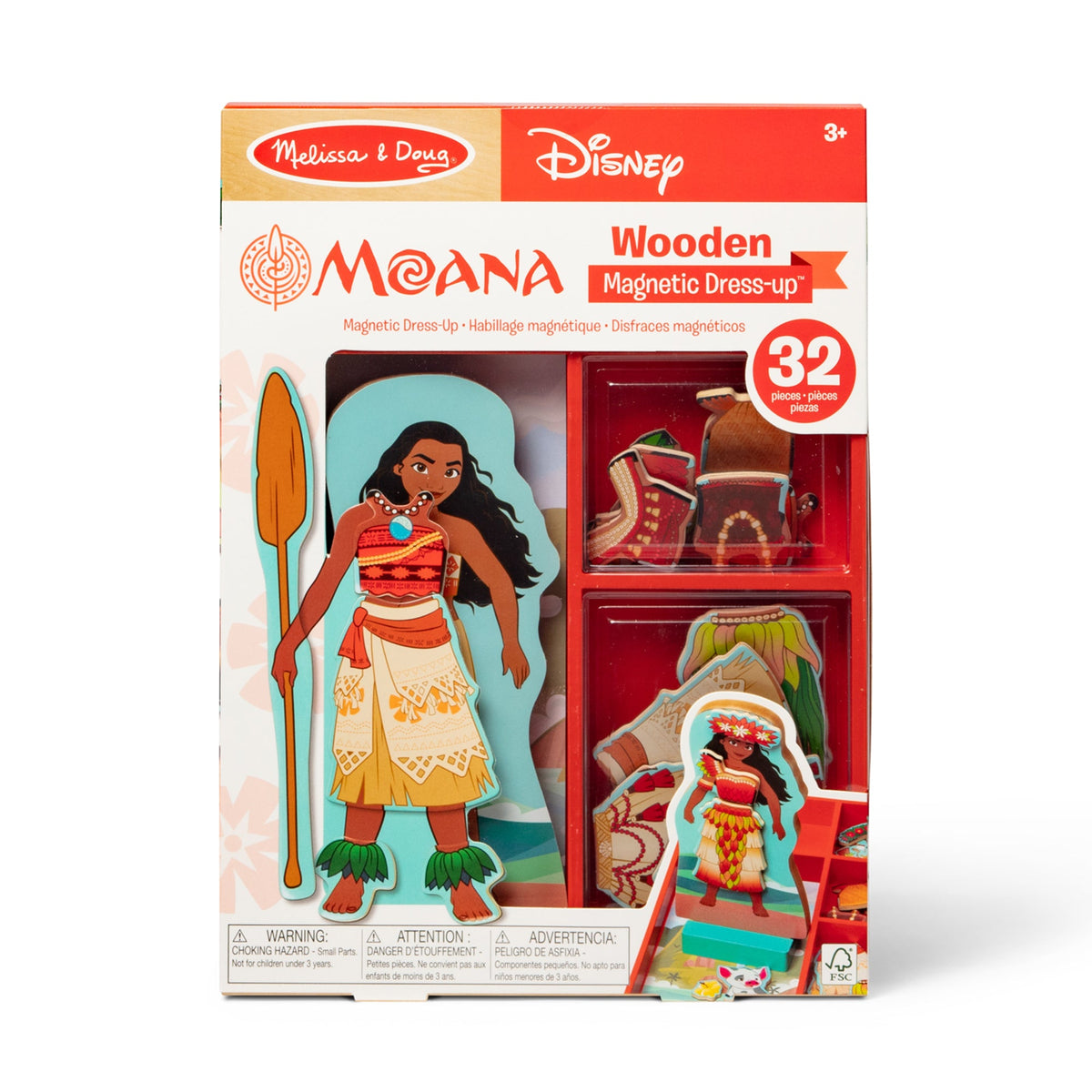 Melissa and Doug Disney Moana Wooden Magnetic Dress-Up Play Set